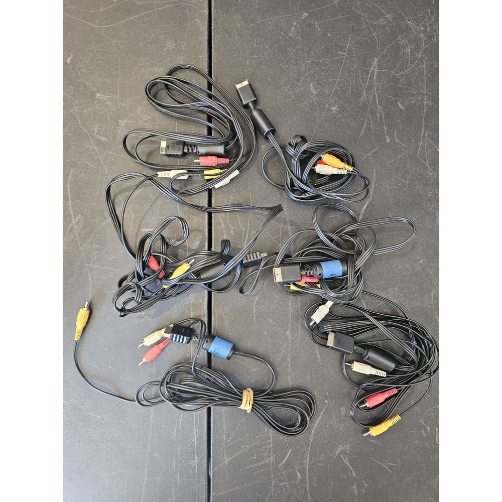 Lot 5 Original OEM Sony PlayStation 2 Composite Video RCA Cable Cord